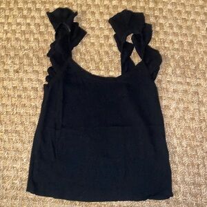 7 Seven ruffle strap tank black sz Medium